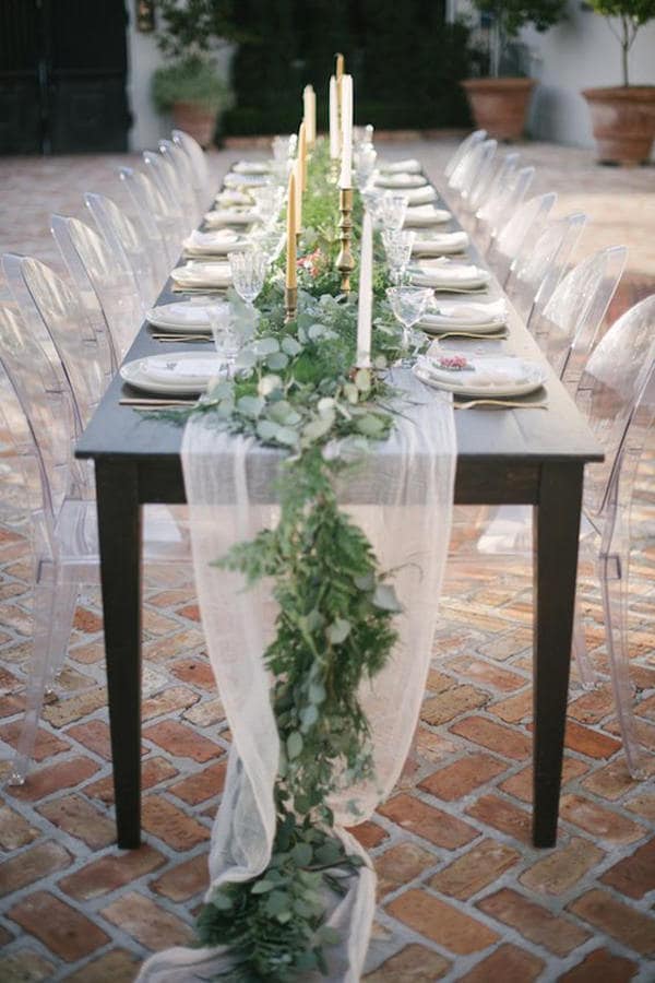 3 Runner Da Tavola Oro 71cm X 3m In Tulle E Chiffon Con Glitter E Paillettes - Decorazioni Per Matrimoni E Feste - 5