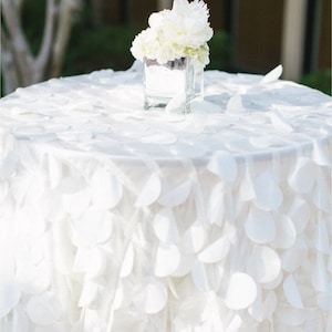 Błyszczące obrusy płatek na zamówienie, biały tafty płatek stół do ślubu ciasto stół słodki stół do serca, Bridal Shower