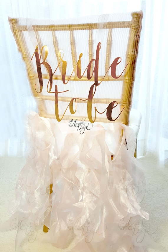 Bride To Be Hand Calligraphy Chair Sign For Bridal Shower Etsy