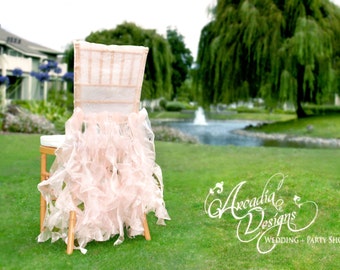 Bridal Chair Cover Wedding Ruffle Chair Decoration READY TO SHIP Willow Slipcover for Event Reception Bridal Shower Wedding Engagement Decor