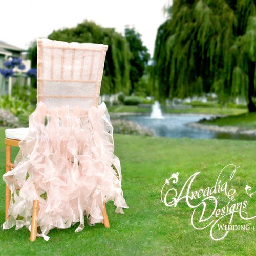 Ruffled Chair Covers Wedding Decoration MADE TO ORDER Chiffon Etsy