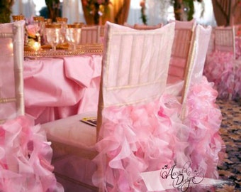 Dusky pink chair covers new arrivals