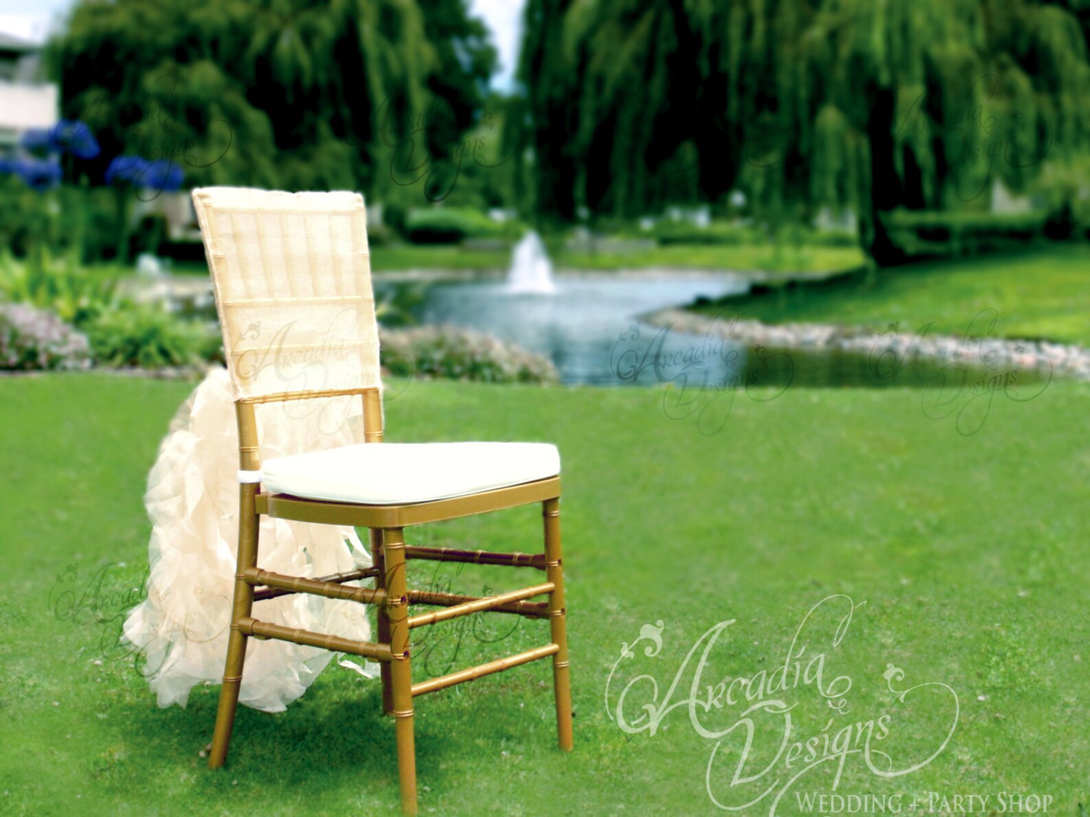 Light Gold Bridal Chair Cover Wedding Ruffle Chair Decoration Etsy