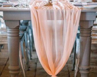 Lot De 12 Chemins De Table En Mousseline Transparente Fuchsia - 73,6 X 304,8 Cm, Idéal Mariage & Décoration événement
