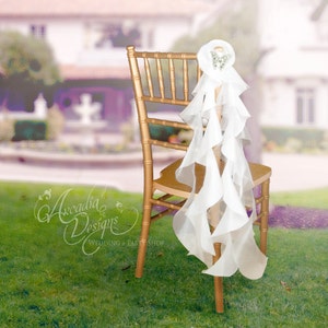 Chair Willow Sashes Bridal Chair Decortive Ruffle Chair Sash. Curly Accents for Bridal Shower Wedding