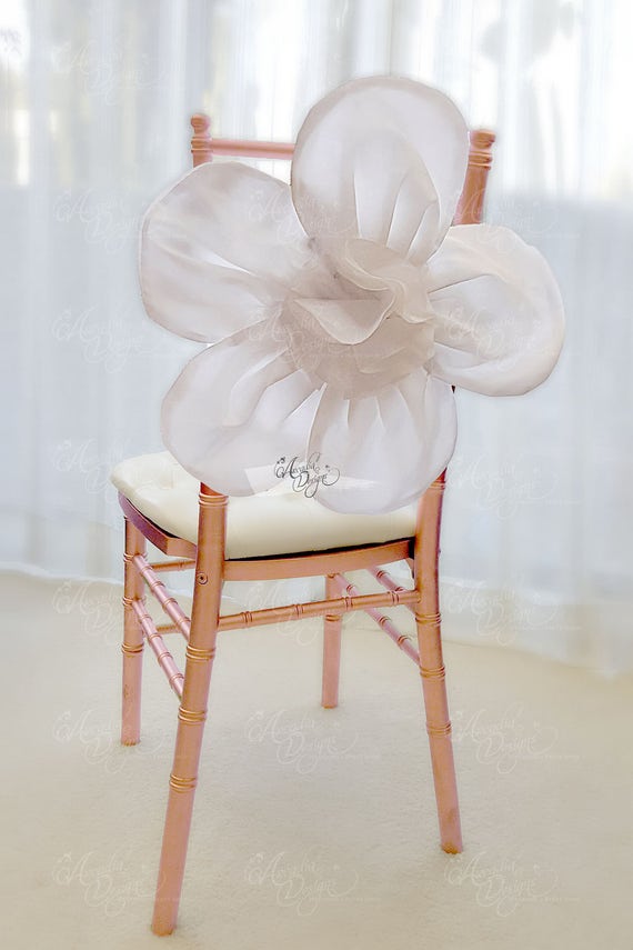Flower Chair Sash White Floral Petal Embellishment For Etsy