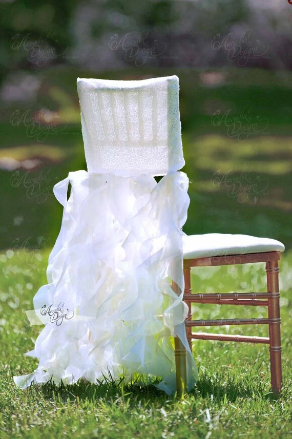 White Bridal Chair Cover Wedding Ruffle Chair Decoration Willow Slipcover for Event Reception Bridal Shower Wedding Engagement Decor Etsy
