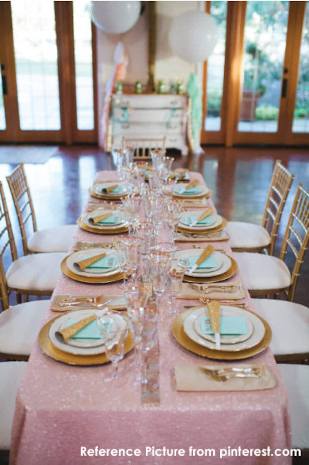 Blush Pink Sequin Table Cloth MADE TO ORDER, Shimmer Sparkly Light Pink  Overlays Tablecloths for Wedding, Event, Bridal Shower, Ceremony - Etsy, image size:1080x1625