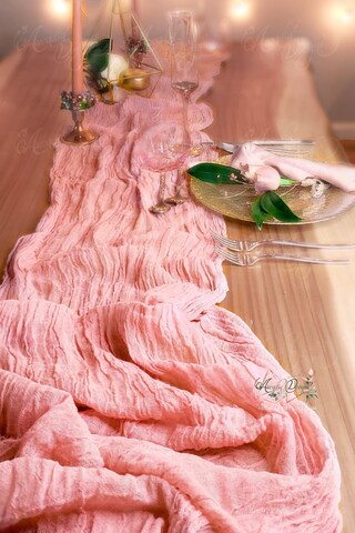 Sizoweb Originale Nastro Per Runner Tavolo 25m X 30cm - Decorazione Matrimonio In Filo Di Seta - Colore Fucsia - Tulle Per Centrotavola