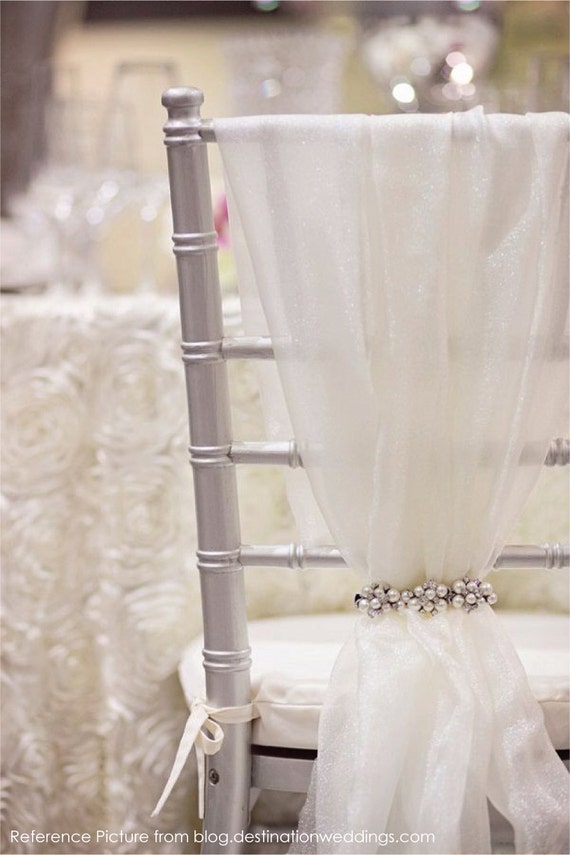 Bridal Chair Organza Sash MADE TO ORDER Bride and Groom Wedding