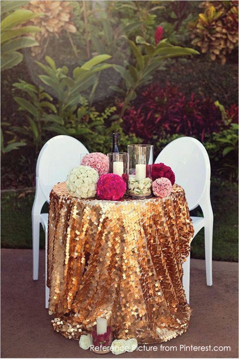 Gold Sequin Table Cloth Sparkly Overlay Tablecloth Shimmer Etsy