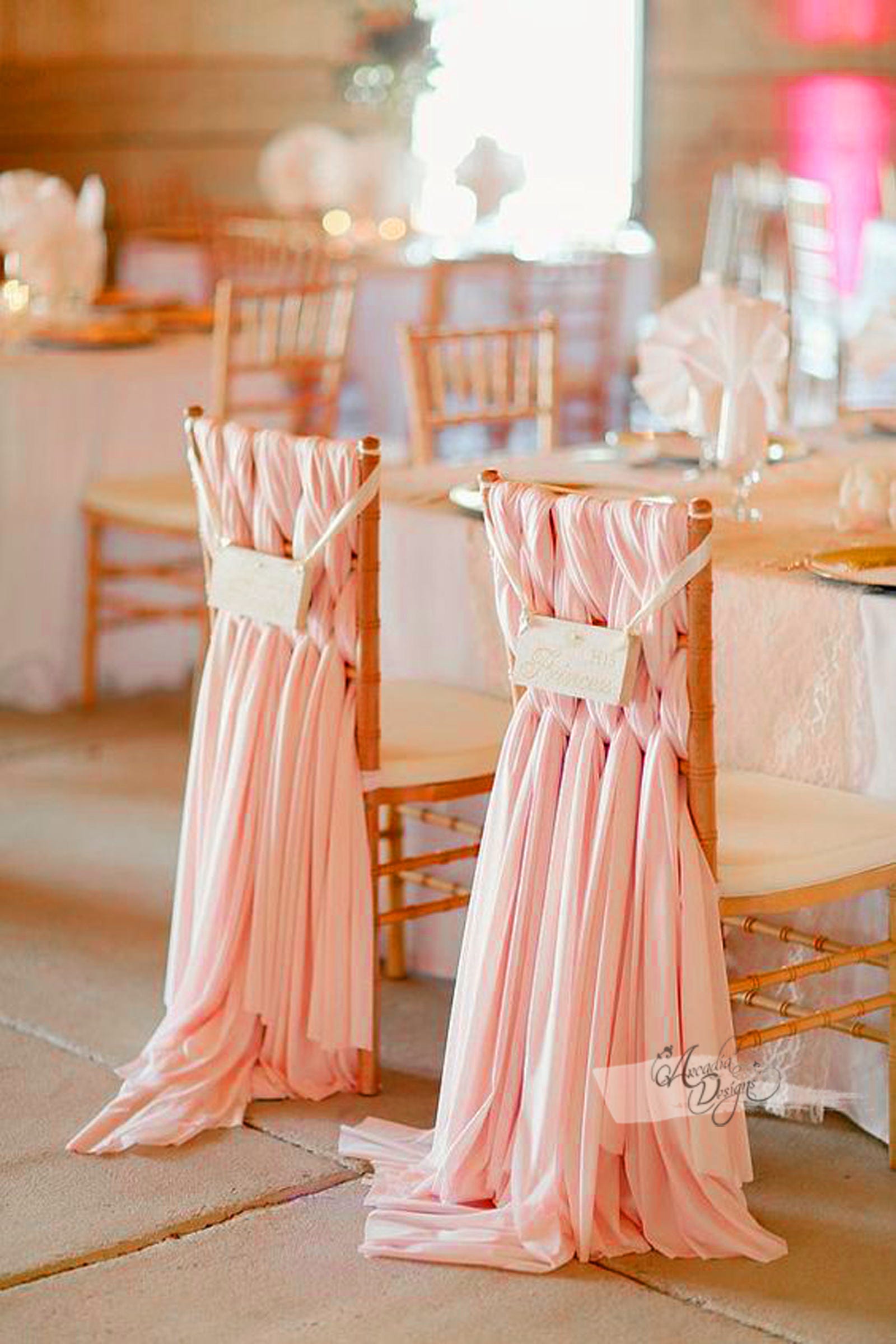 Braided Blush Pink Chiffon Chair Sash For Weaved Style On Etsy