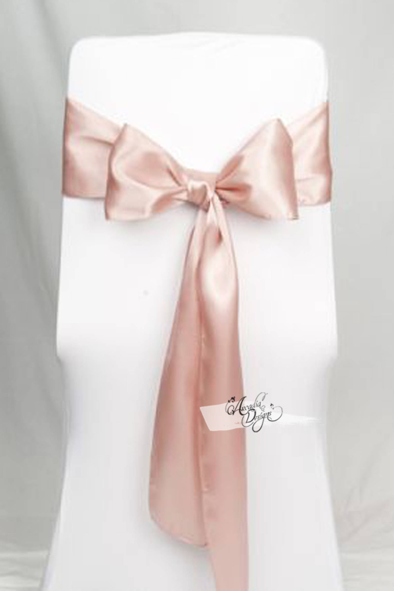 Blush Rose Gold High Quality Satin Chair Sash. Pre ironed for