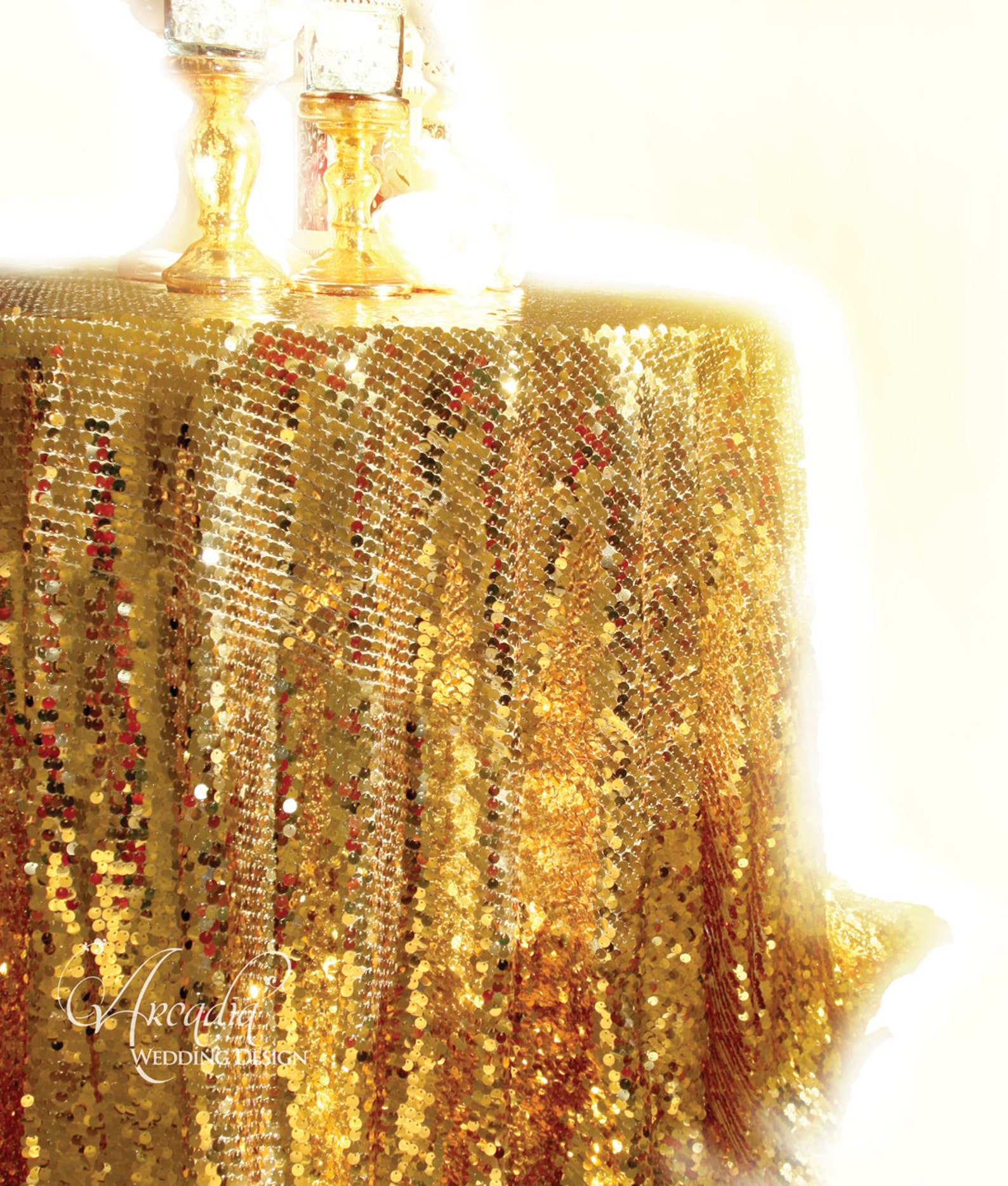 Gold Sequin Table Cloth Sparkly Overlay Tablecloth Shimmer Etsy