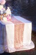 Rose Gold Sequin Table Runner, Glitter Wedding Table Decor, Sparkly Table Linens for Bridal Shower, Engagement Party, Event READY TO SHIP 