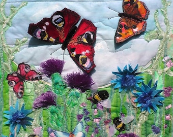 Original Art Wild Flowers. Butterflies. Bees. Hay Meadow. Price is for one piece. Please state A or B when purchasing.