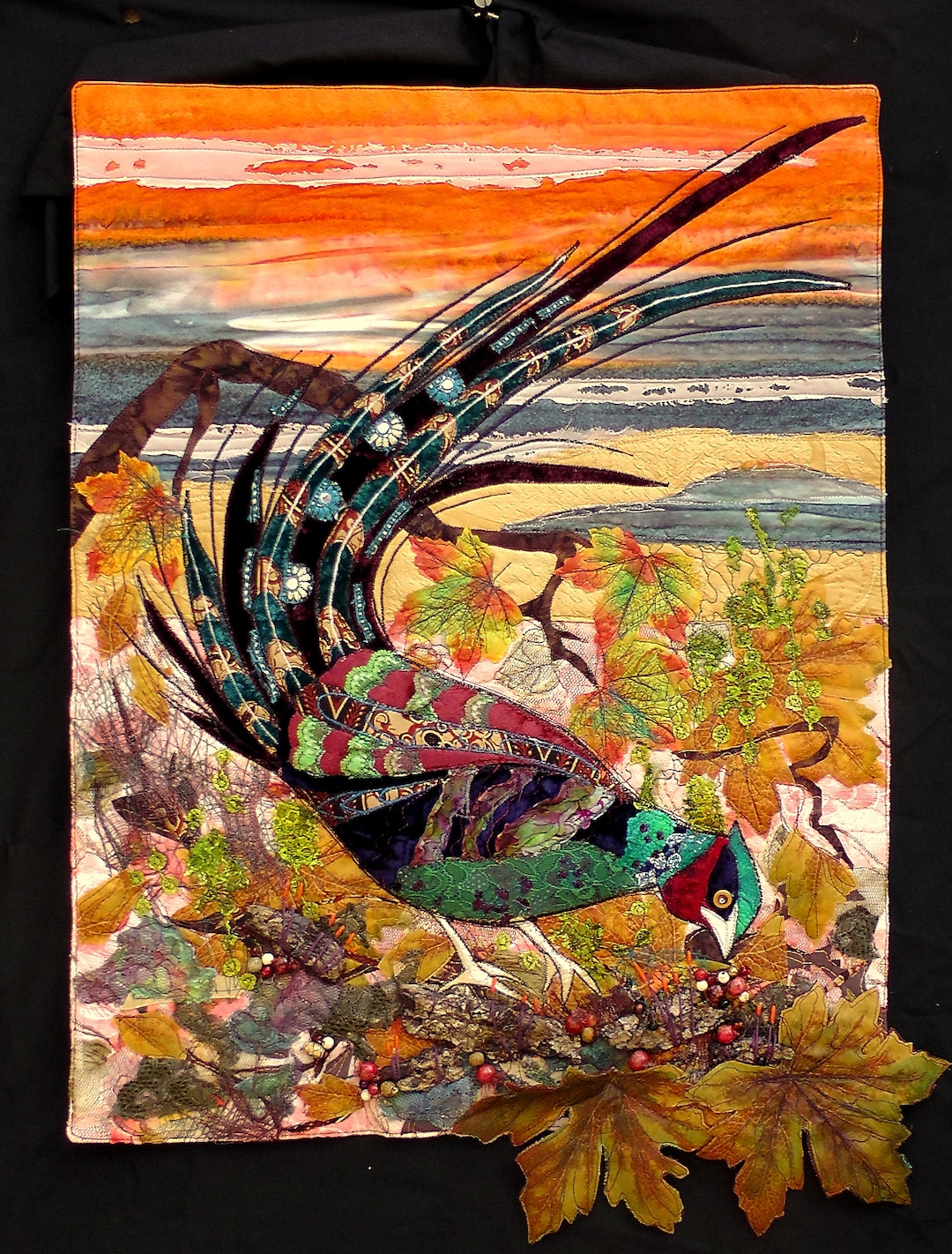 Pheasant. Autumn Pheasant. Fabric Bird Wall Hanging Nature Etsy UK