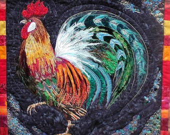 Original Art Rooster. Cockerel, Farm Animal, Wildlife, Colourful Bird.