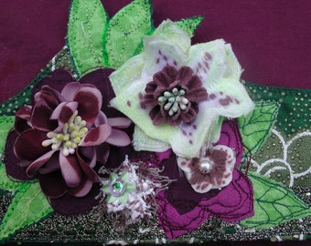 Hellebore cuff Bracelets. Textile bracelet. Embroidered jewellery. Bridesmaids. Hellebores