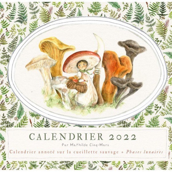 2022 Mathilde Cinq-Mars family Calendar | Large calendar on foraging watercolor | Useful and green christimas gift | Teacher gift