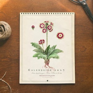 2027 Illustrated Botanical Family Calendar – Cardstock Print, Ethnobotanical Notes, Moon Phases, Québec Holidays, Eco-Friendly Gift