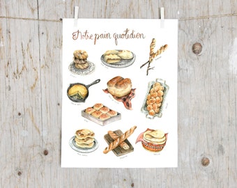 Print Breads | Art Kitchen | Caribou Magazine and Mathilde Cinq-Mars collaboration | Poster Bread, Bakery, Baker, Cook | Self-sufficiency