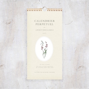 Perpetual Mural Birthday and Anniversary Calendar | Botanical Floral Perpetual Calendar | Special Event Reminder Date Keeper, Office