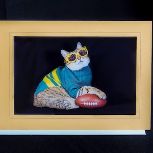Football Cat Card-Sports Cat in Football Uniform-All Occasion Greeting Card for Cat Lovers