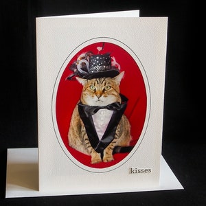 Gentleman Cat Card-Cat Wearing Tuxedo-Grußkarte für alle Gelegenheiten für Katzenliebhaber