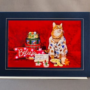 Kerstkatkaart-brief aan de kerstman-vakantiewenskaart voor kattenliefhebbers