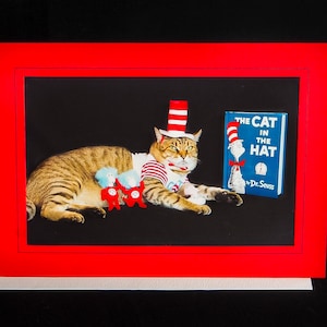 Cat in the Hat Cat Card-Cat Wearing Hat-All Occasion Carte de vœux pour les amoureux des chats