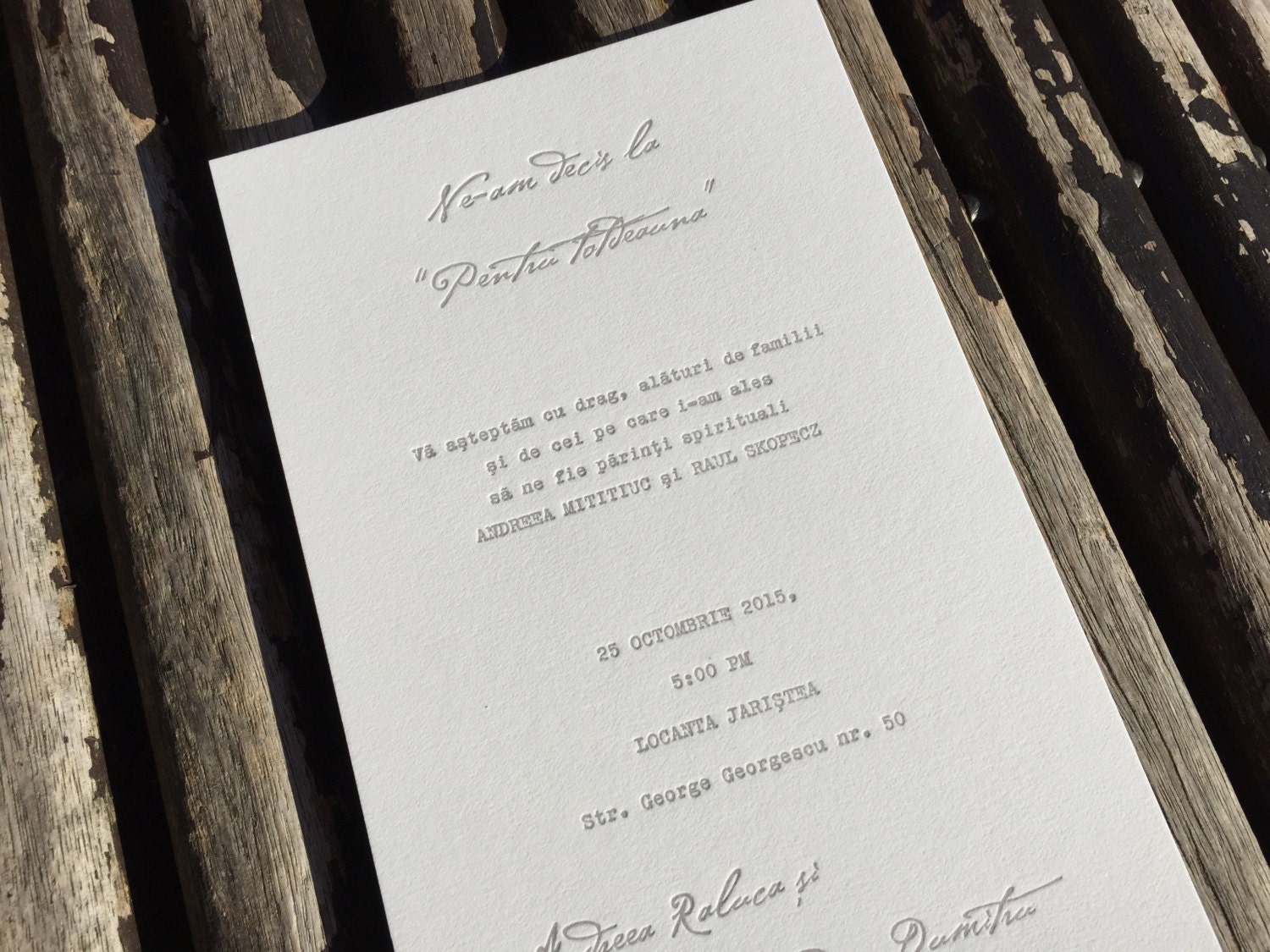 Custom Letterpress Wedding Invitation Etsy