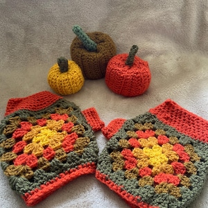 Granny Square Fingerless Gloves