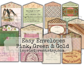 Vintage Ephemera Umschläge, Junk Journal Papierhandwerk (Digitaler Download)