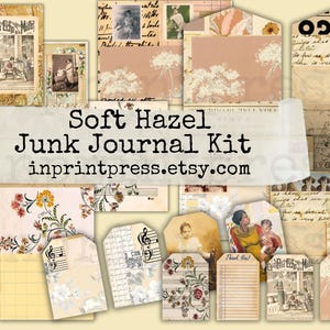 Soft Hazel Junk Journal Kit | Digital Journal Kit | Junk Journaling Kit | Vintage Printables Paper Pack