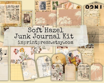 Soft Hazel Junk Journal Kit | Digitales Journal Kit | Junk Journaling Kit | Vintage Printables Papier Pack
