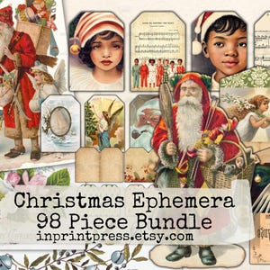 Vintage Christmas Ephemera Bundle | Christmas Ephemera Mega Pack | Christmas Ephemera Digital Kit | Vintage Christmas Digitals