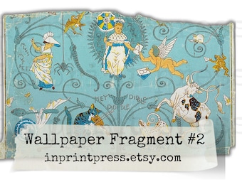 Vintage Kinderreim-Tapete Fragment | Antique Printable (Digitaler Download)