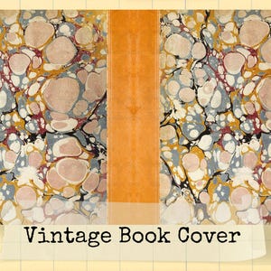 Vintage Marbleized Book Cover | Junk Journal Cover Digital Printable Decorative Book Cover