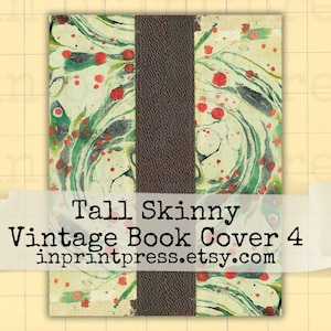 Tall Skinny Junk Journal Cover | Digital Printable Old Book Cover