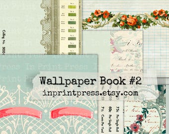 Wallpaper Book Journal Kit #2 | Antique Wallpaper Junk Journal kit | DIY Vintage Book | Vintage Wallpaper Journal Kit