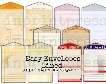 Papier Umschläge: Liniertes Papier, Postkarten (Digitaler Download)