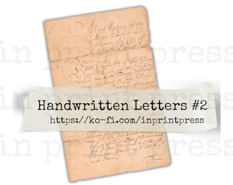 Handgeschriebene Briefe 2 | Vintage französische Dokumente Digital | Französische Ephemera Papiere