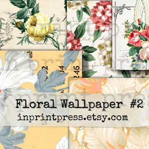 Antique Floral Wallpaper #2 | Vintage Wallpaper Printable Junk Journal Pages |