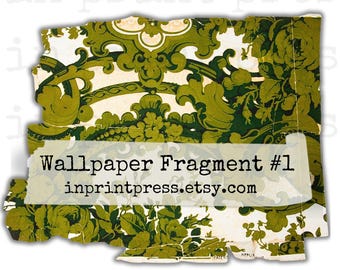 Vintage Tapetenfragment | Junk Journal Seiten zum Ausdrucken (Digital)