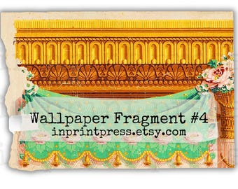 Antike französische Tapetenmuster | 1830s Druckbares Fragment (Digitaler Download)