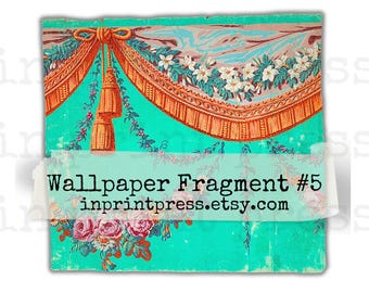 Antikes Tapetenfragment: French Floral Swatch (Digital Printable)