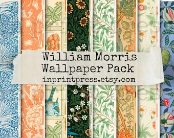 William Morris Digitales Papier | Jugendstil Junk Journal Kit (Digitaler Download)