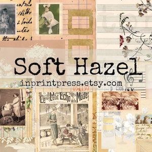 Soft Hazel Junk Journal Kit | Digital Journal Kit | Junk Journaling Kit | Vintage Printables Paper Pack