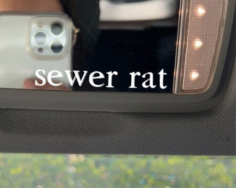 RETIRING - Rattie or Sewer Rat Twilight Shitposting Rear View Mirror Decal